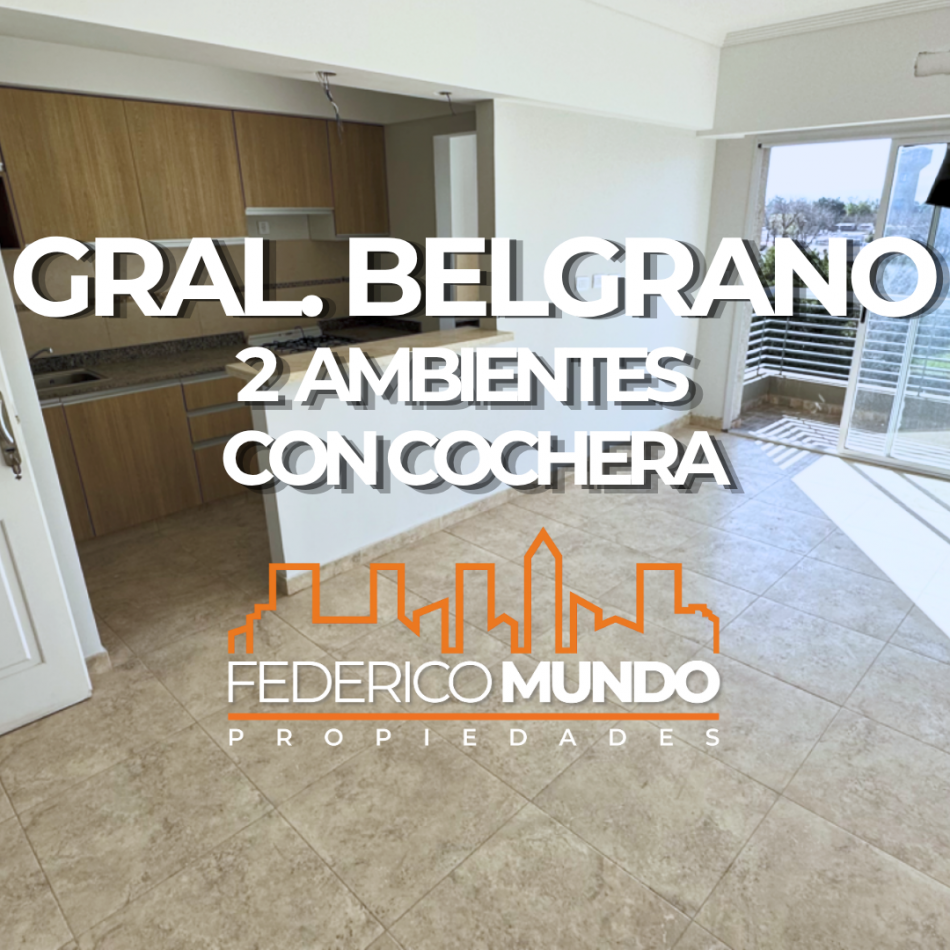 Depto 2 ambientes venta en General Belgrano con cochera