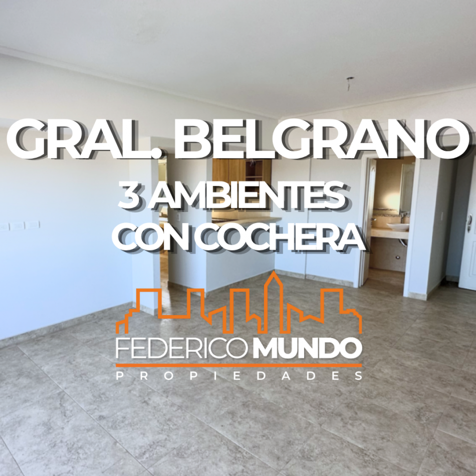 Depto 3 ambientes venta en General Belgrano con cochera
