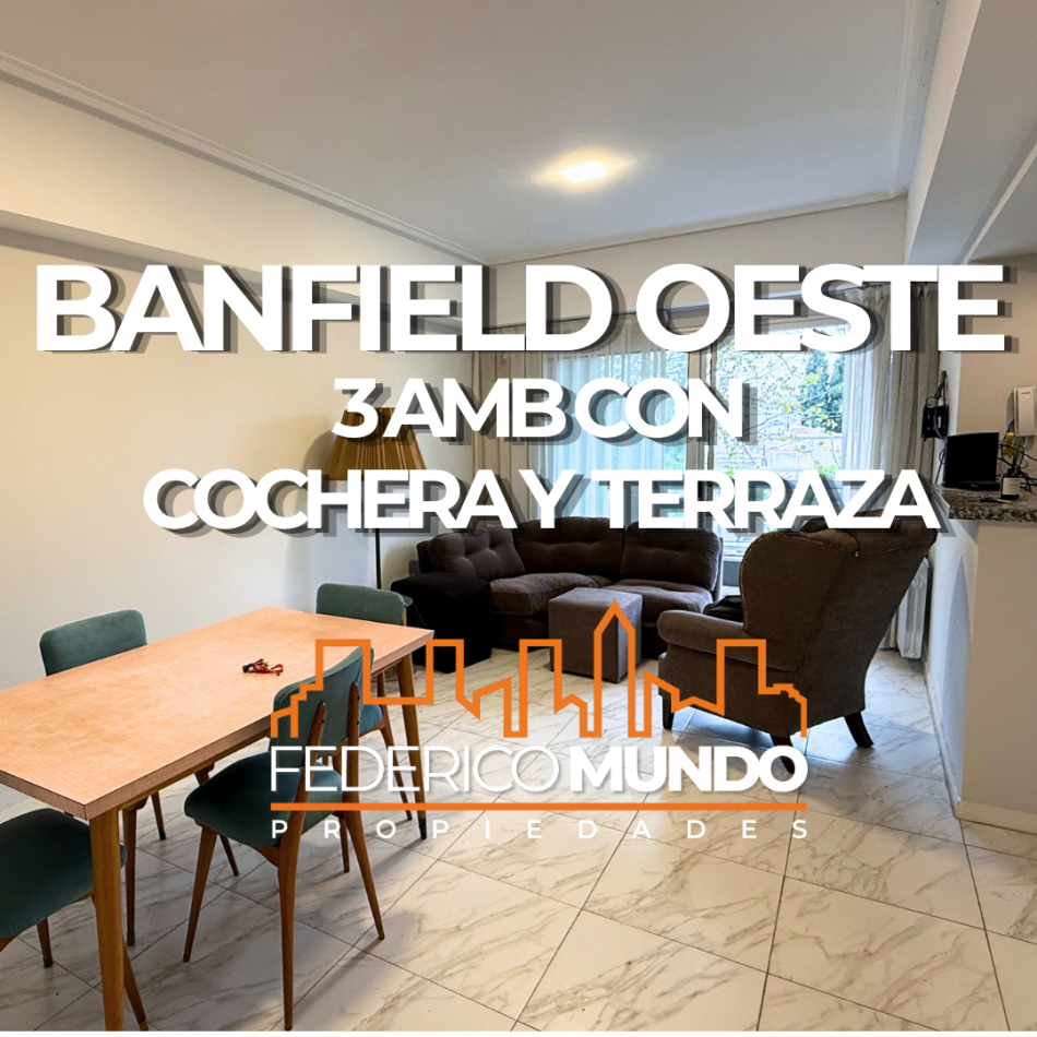 Departamento Venta Banfield 3 Ambientes c/ cochera y Terraza Lomas De Zamora