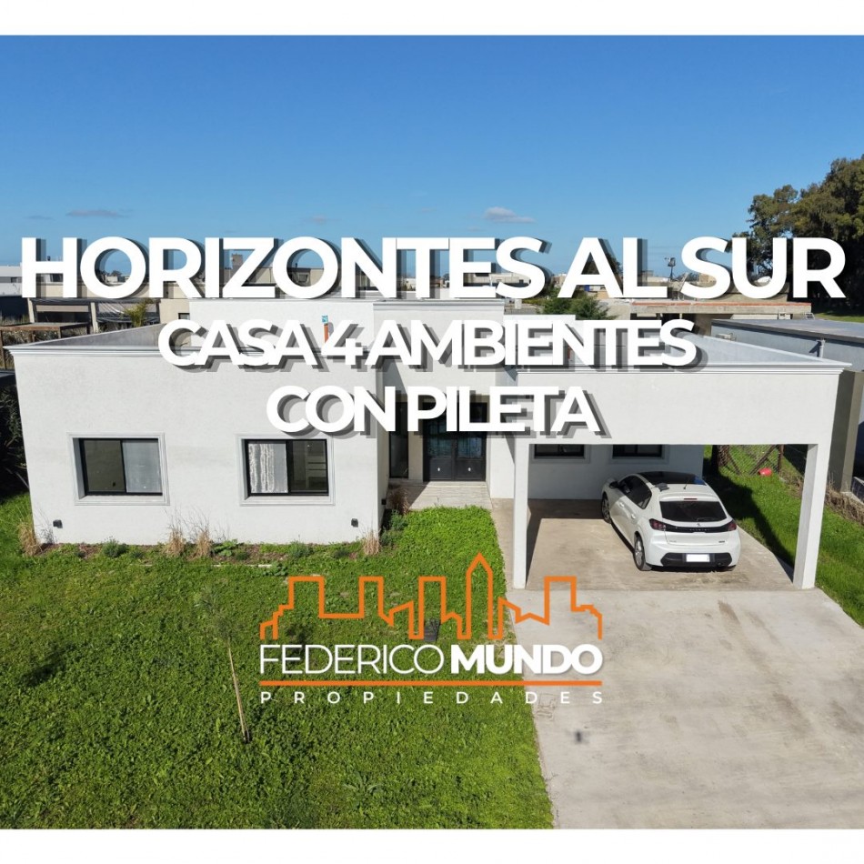Venta casa 3 ambientes con pileta Horizontes Al Sur